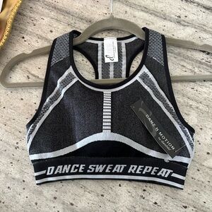 Dance In Motion Black and Gray Sports Bra